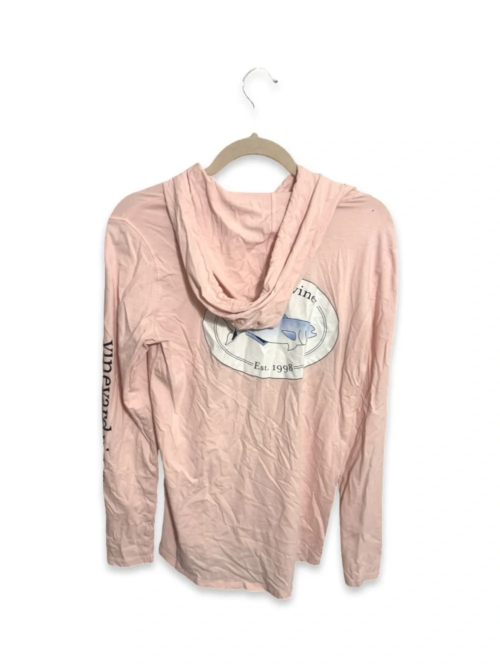 Vineyard Vines Women’s Light Pink Hooded Graphic Tee Long Sleeve Size Small - Picture 6 of 11